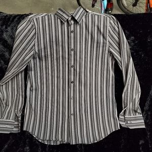 Black and white collared button up